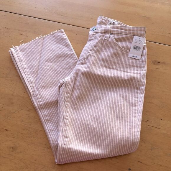 AG Jodi Pinstripe Twiggy High Waist Crop Flare Jeans Sz 26 - Picture 3 of 13